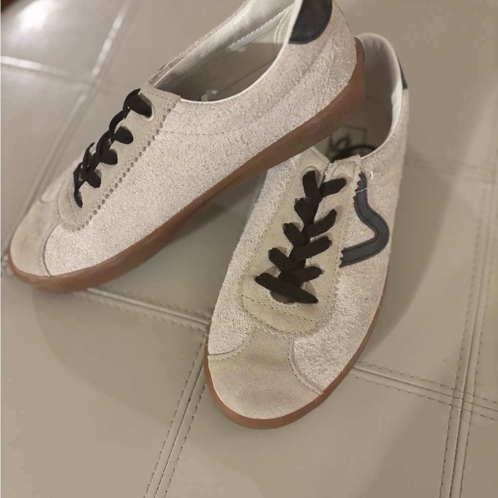Vans Cream and Black Sneakers